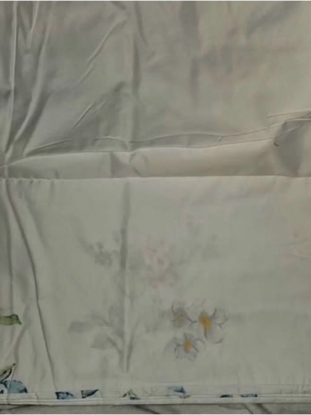 Cotton Floral Pillow Sham - White with Pink Blossoms